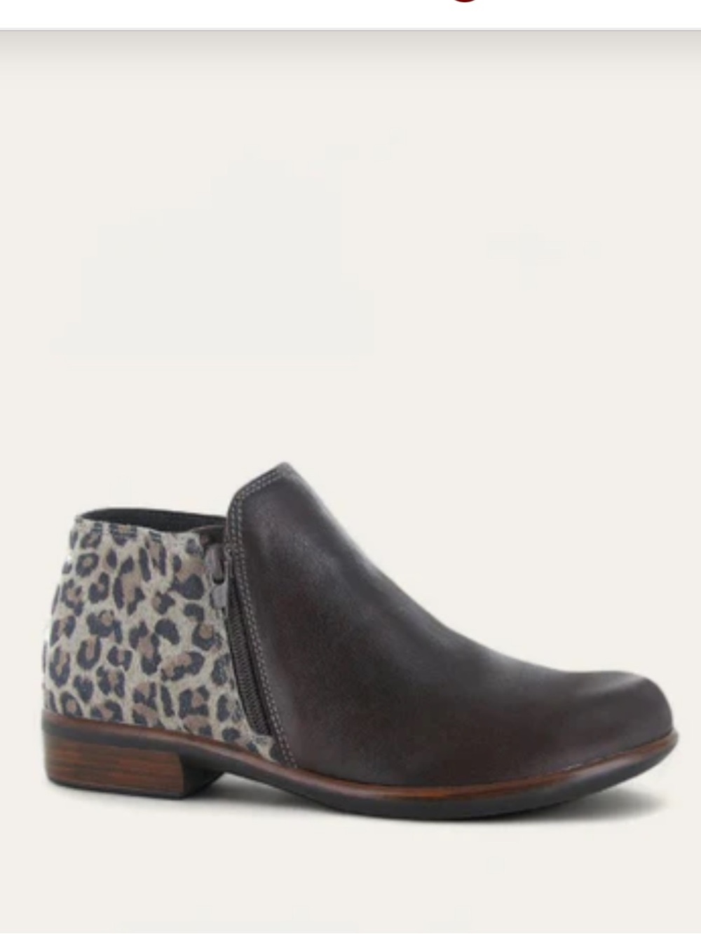 Women's Naot Helm Ankle Boot Cheetah Suede/Soft Brown Leather